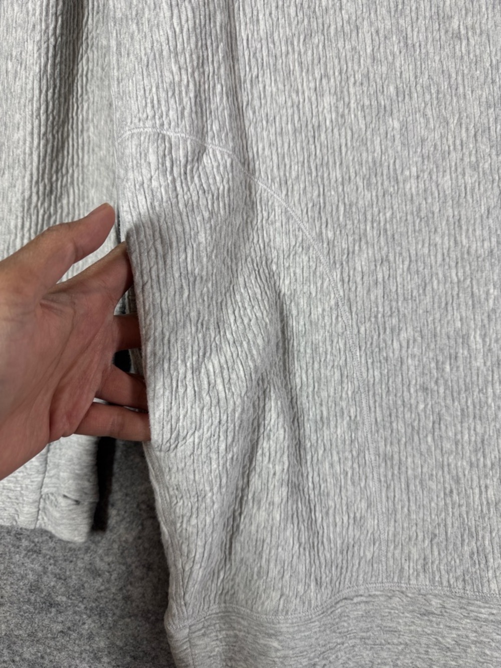 Lululemon Along the Way Dress Light Gray Cowl Neck Sweater Dress Ribbed Slouchy - Picture 6 of 14